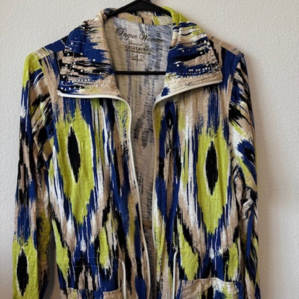 Jacket, multi-color, drawstring waist